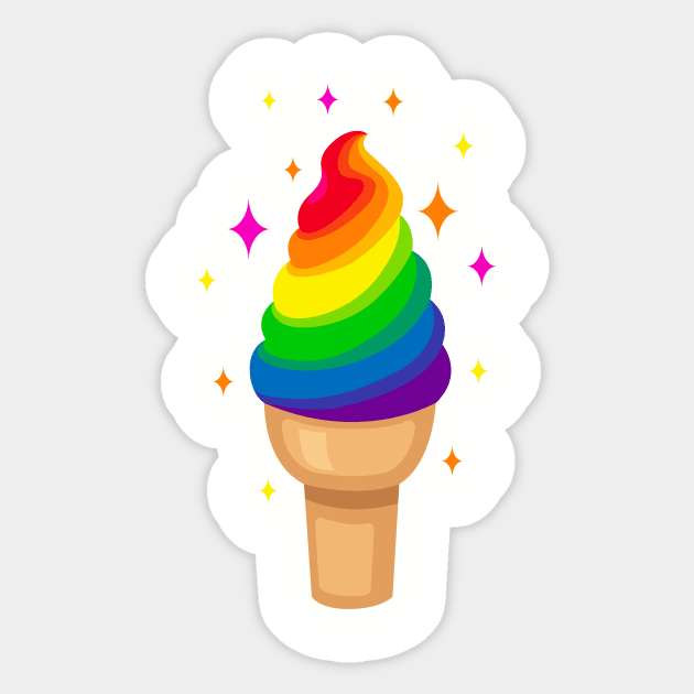 Helado de arcoiris Sticker by Alexandra Diaz 